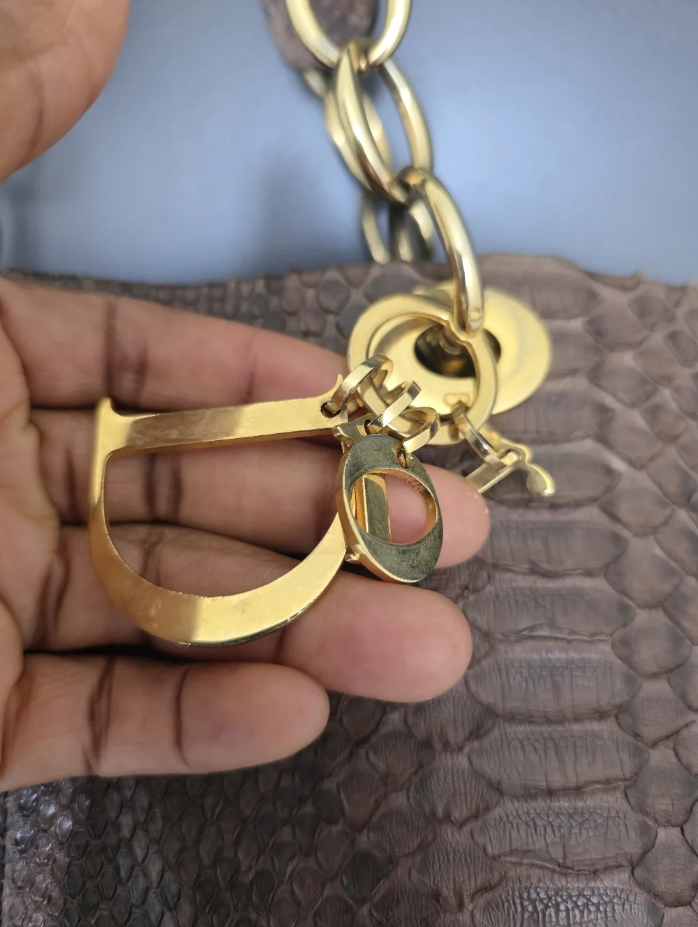 VTG Authentic Christian Dior Paris Exotic leather python Handbag Certified 12x15 - Picture 6 of 16